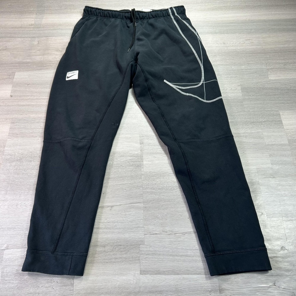Nike Dri-FIT Sweatpants Mens Medium Black Fleece Jogger Swoosh DQ6614-010
